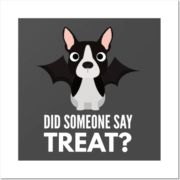 Boston Terrier Halloween Trick or Treat Wall Art by DoggyStyles